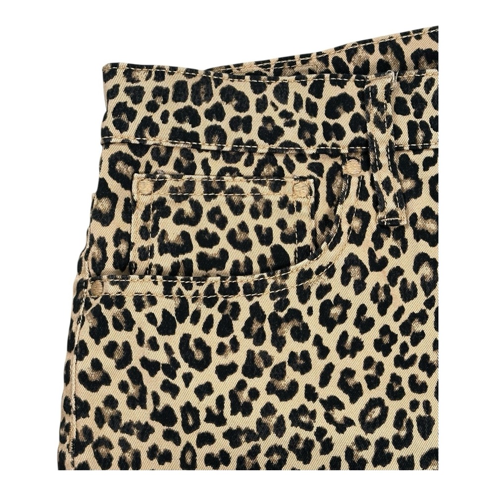 J Crew Pant Size 28 LEOPARD PRINT Zip Button Cropped‎ Stretch Skinny Leg - Picture 6 of 16